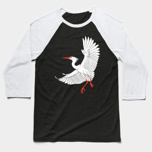 Graceful Crane flying Baseball T-Shirt